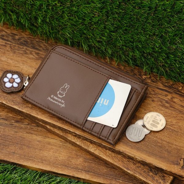 MIFFY 格紋系列 刺繡L型卡片收納夾 