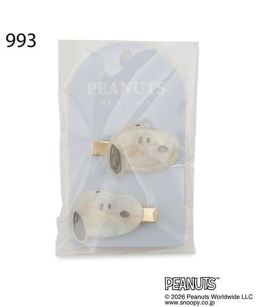 PEANUTS 史努比＆糊塗塌客 大理石紋髮夾 