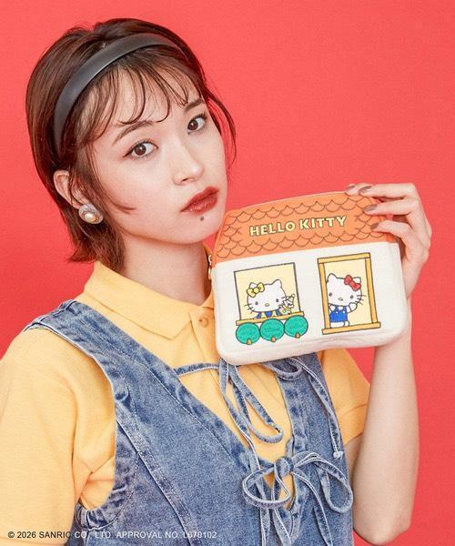 ACCOMMODE × Hello Kitty  復古小屋造型刺繡收納包 