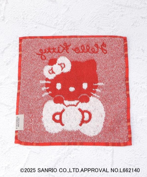 Hello Kitty 蝴蝶結格紋柔軟手帕 