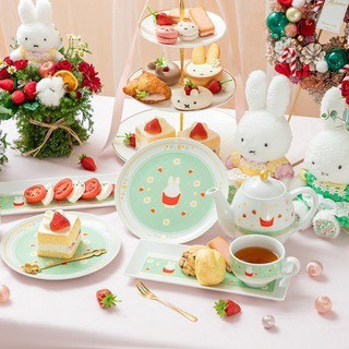 Flower miffy 米菲草莓派對燙金陶瓷茶壺 