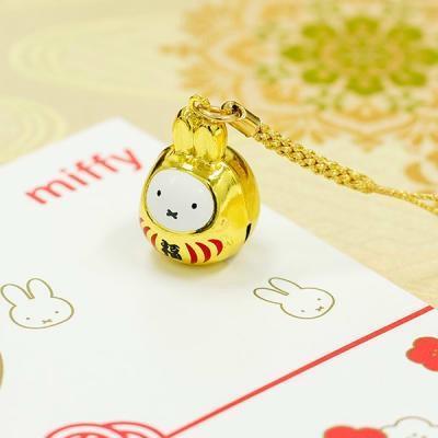 miffy 福達摩鈴鐺吊飾（金色款） 