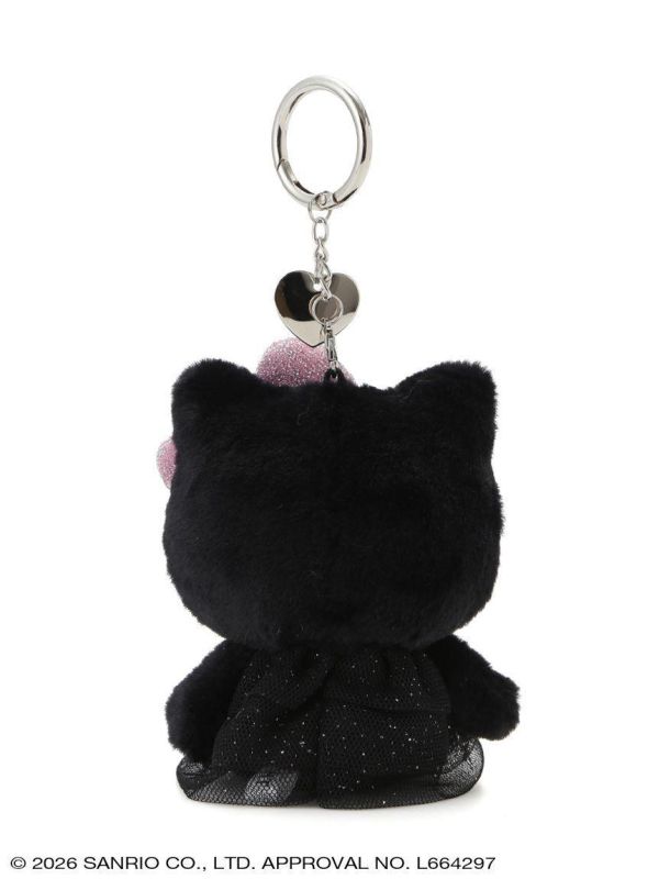 sanrio house kitty水鑽蕾絲洋裝登山扣玩偶吊飾(黑) 