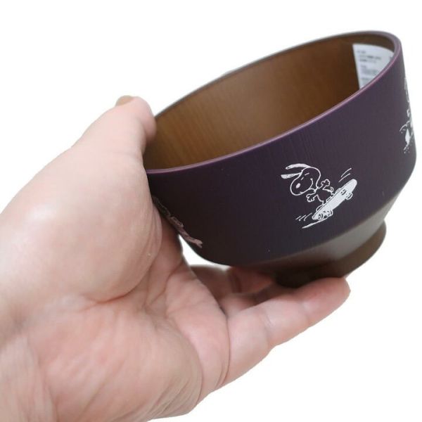 mc.史努比仿木紋漆器湯碗 