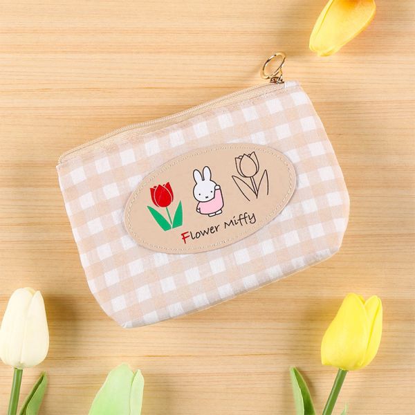 Flower Miffy 鬱金香格紋收納包 