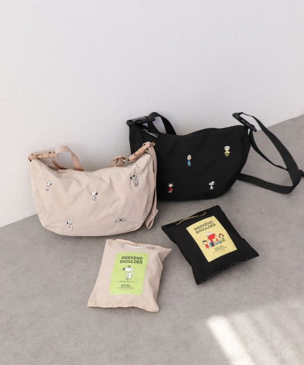 PEANUTS SOLEIL 輕量休閒斜背半月包 