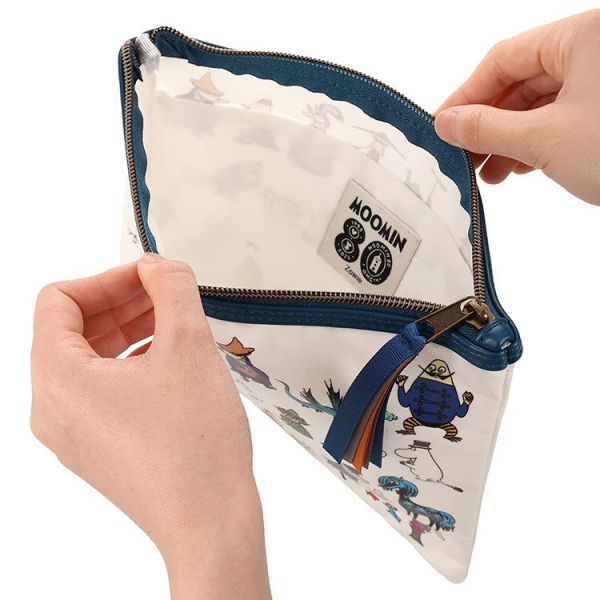 MOOMIN 80週年限定 滿版姆人物 帆布袋/防水收納包 