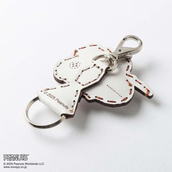ojaga design 史努比75週年 手工限定牛皮鑰匙圈 