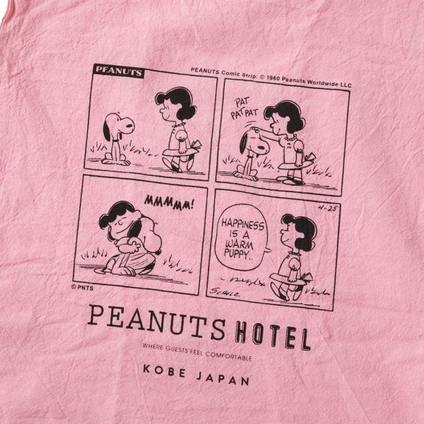 Peanuts hotel 史努比露西漫畫肩背袋(粉) 