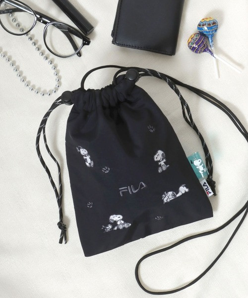 SNOOPY × FILA 刺繍迷你巾著包 (三色) 