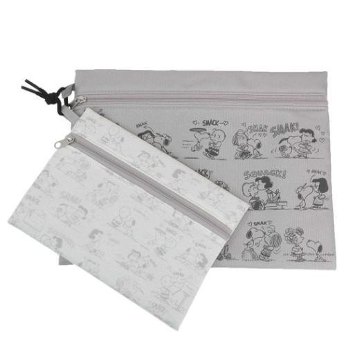SNOOPY × PEANUTS RECORDS 雙入拉鍊收納包組 