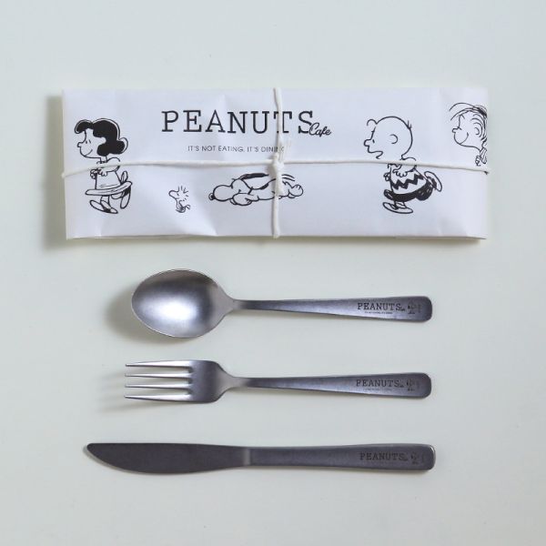 PEANUTS Cafe 不鏽鋼餐具三件組 