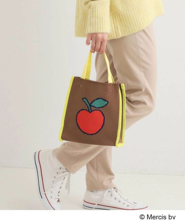 米菲Boris 復古雙面圖案針織提袋 