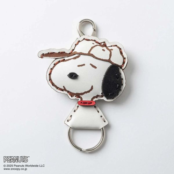 ojaga design 史努比75週年 手工限定牛皮鑰匙圈 