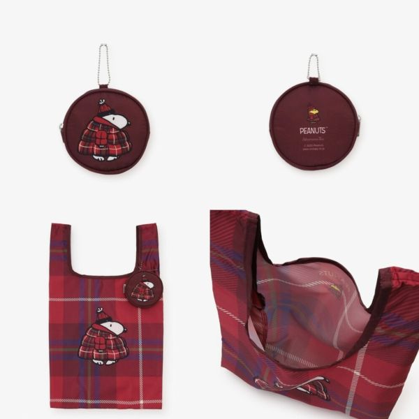 AT 史努比環保袋附圓收納包吊飾 