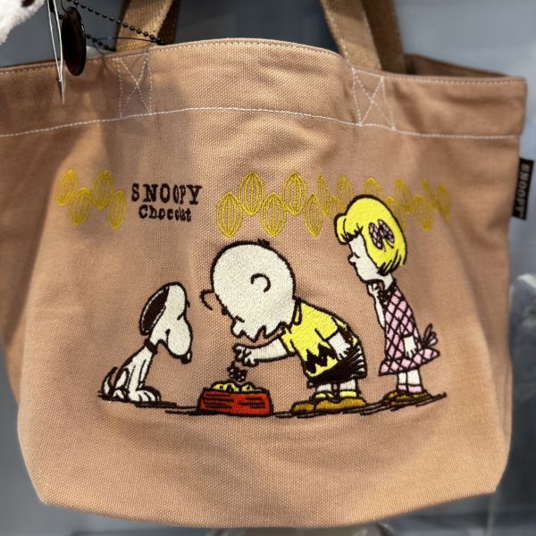 SNOOPY Chocolat 日本限定刺繡帆布袋/收納包 
