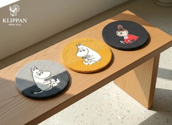 KLIPPAN 小不點羊毛氈刺繡坐墊 (黑) 