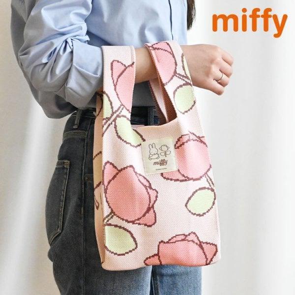 miffy 花花針織托特包 