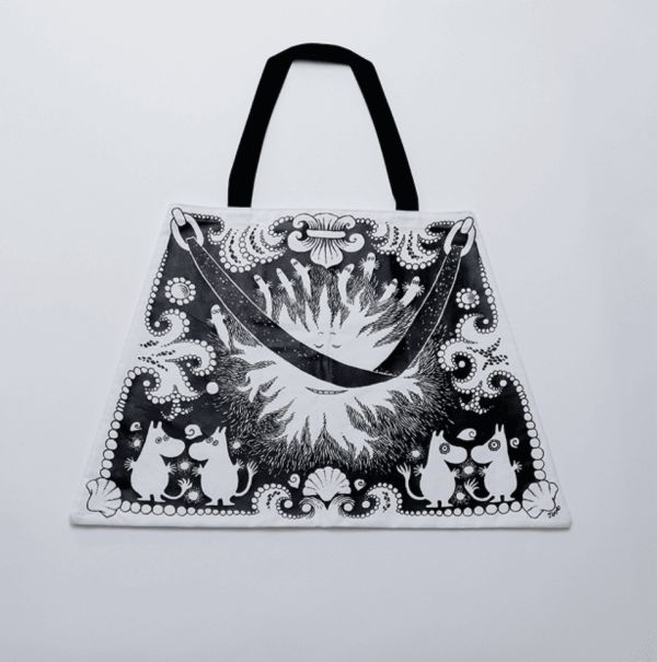 朵貝與姆明展 黑白風梯形帆布袋 