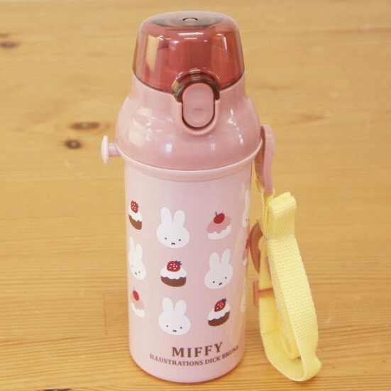 square 米菲甜點彈蓋可揹式水壺480ml(粉) 