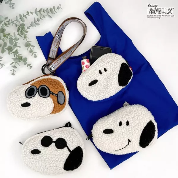 Rootote 史努比毛絨收納購物袋附背帶 