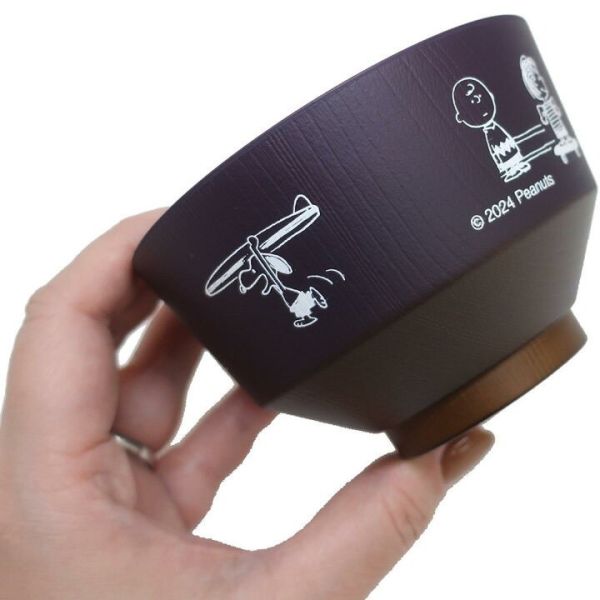 mc.史努比仿木紋漆器湯碗 