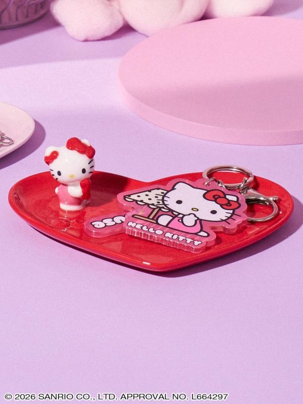 sanrio house kitty愛心陶瓷飾品盤 