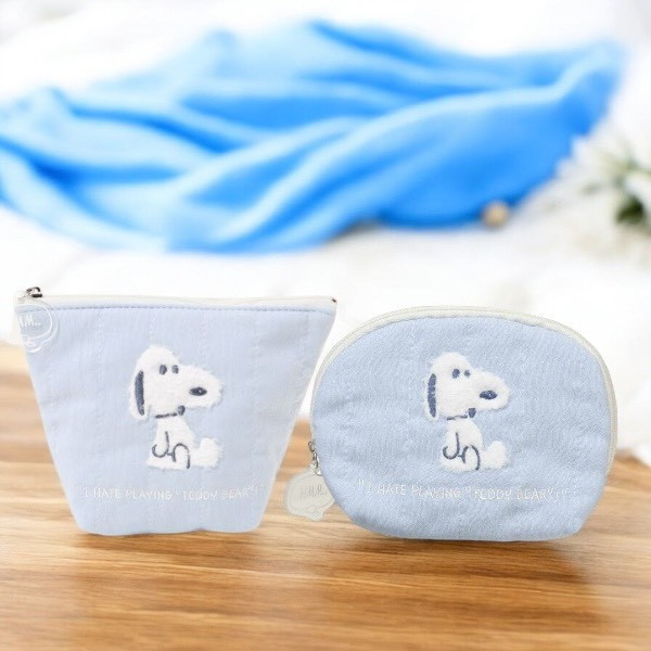 毛絨泰迪史努比鋪棉收納包 