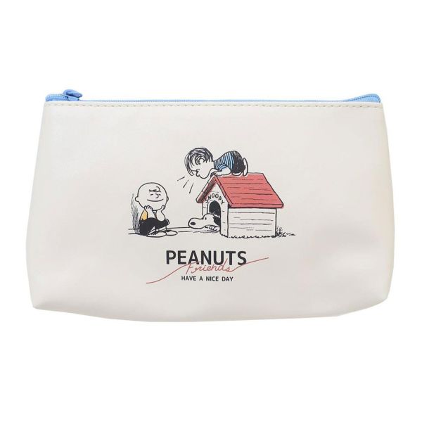 Vintage 查理奈勒斯狗屋雙色收納包(紅米白) 