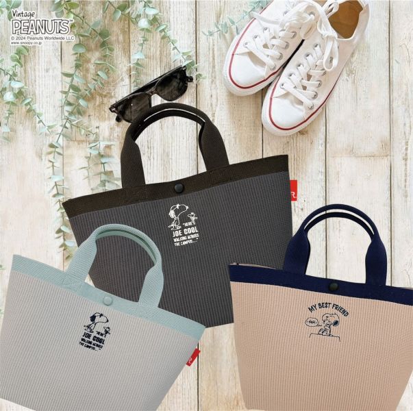 Rootote x 史努比刺繡線條壓紋手提包 