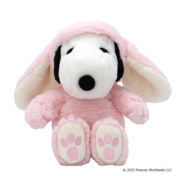 Snoopy 兔耳造型毛絨玩偶L (粉) 