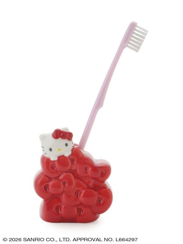sanrio house kitty蝴蝶結堆疊陶瓷牙刷架 