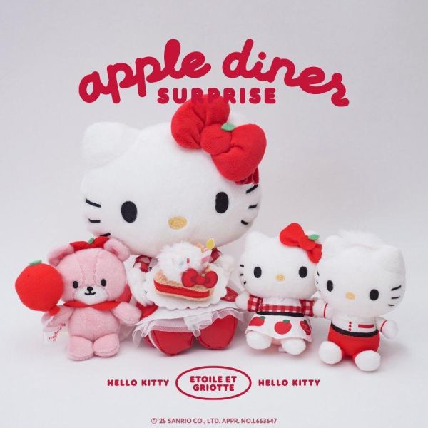 HELLO KITTY × Etoile et Griotte 聯名 KITTY格紋洋裝愛心吊飾 