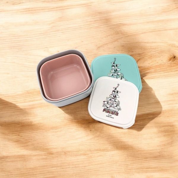 Peanuts復古史努比堆疊保鮮盒兩入組 