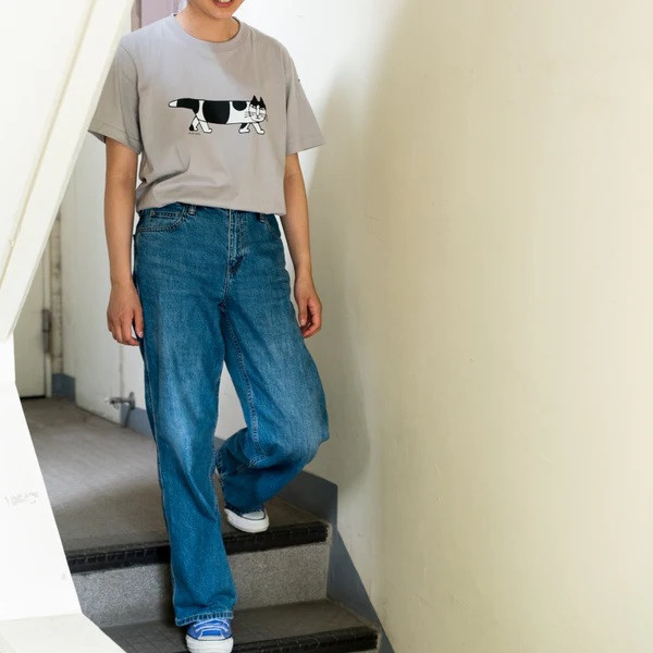 LISA LARSON Mikey貓 四季純棉T恤 (灰L) 