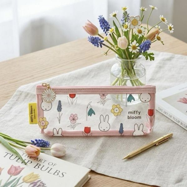 kutsuwa 米菲滿版花朵pvc透明筆袋 