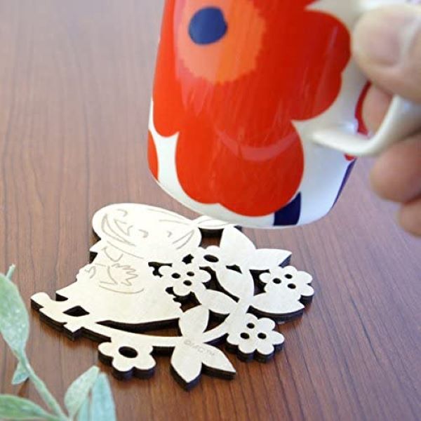 moomin 嚕嚕米天然木雕杯墊 