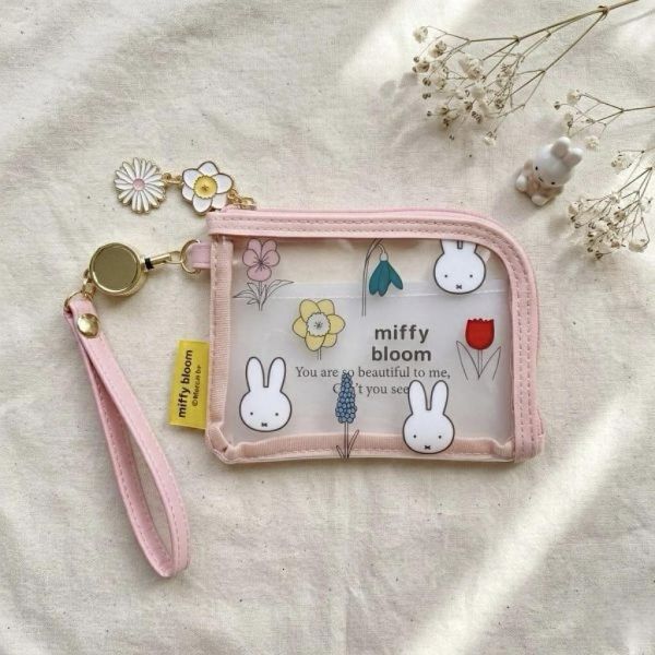 kutsuwa 米菲滿版花朵pvc透明可伸縮零錢包 