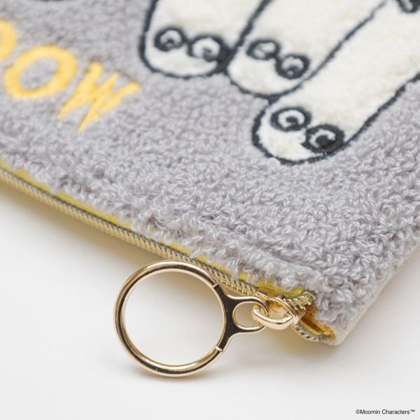 fab 嚕嚕米/溜溜單面刺繡毛絨扁平收納包 