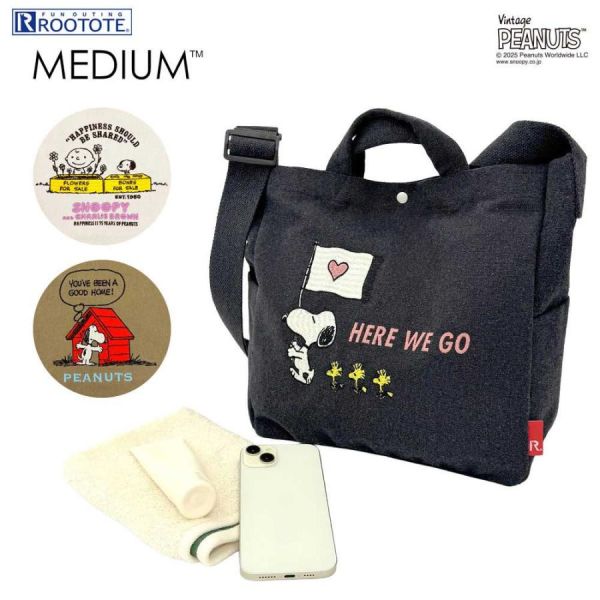 Rootote 史努比75週年刺繡 2way手提包 