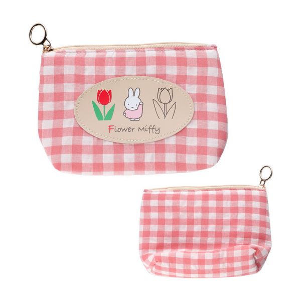 Flower Miffy 鬱金香格紋收納包 