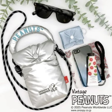 Rootote JoeCool/史努比蹋客刺繡鋪棉手機斜背包 