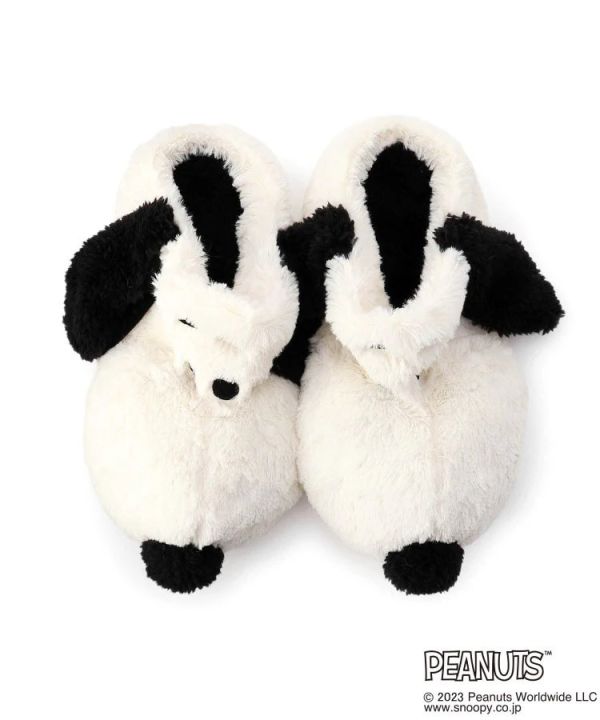 史努比大頭立體造型毛絨居家拖鞋 