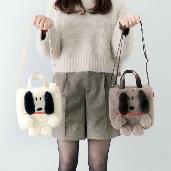 Rootote 史努比毛絨身形 提背兩用包 