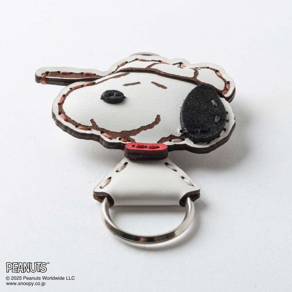 ojaga design 史努比75週年 手工限定牛皮鑰匙圈 