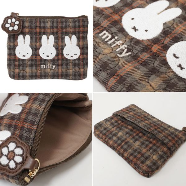 mc. 米菲絎縫格紋刺繡面紙收納包 