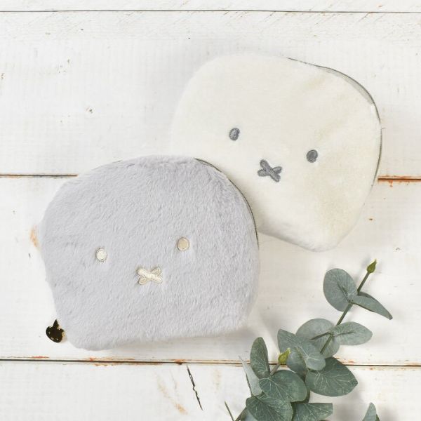 米菲表情刺繡毛絨半圓收納包 