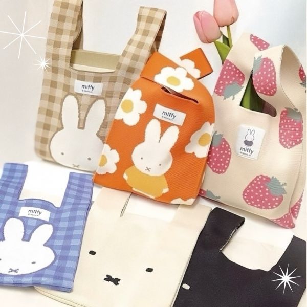 MC.米菲格紋&草莓針織手提袋 