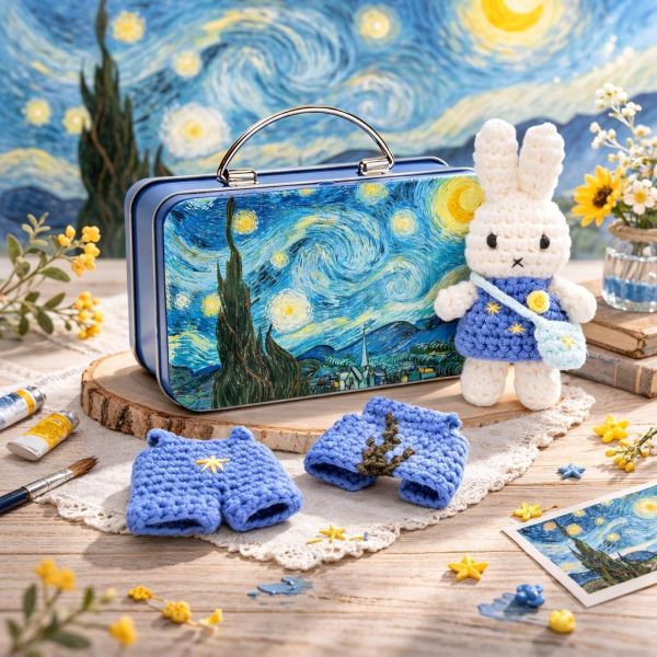 MoMA × Miffy梵谷星夜 編織玩偶換裝鐵盒 