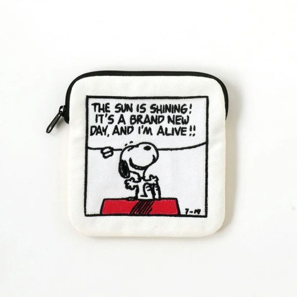 PEANUTS cafe 屋頂上對話框刺繡小包 